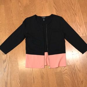 Black and pink color block jacket
